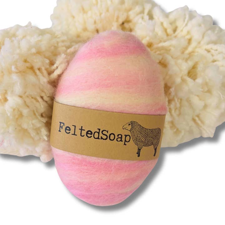 Twisted Purl LLC - Wholesale Bar Soap - Felted Soap Single Blend LIGHT PINK & WHITE 6 Pack Fun Gift1