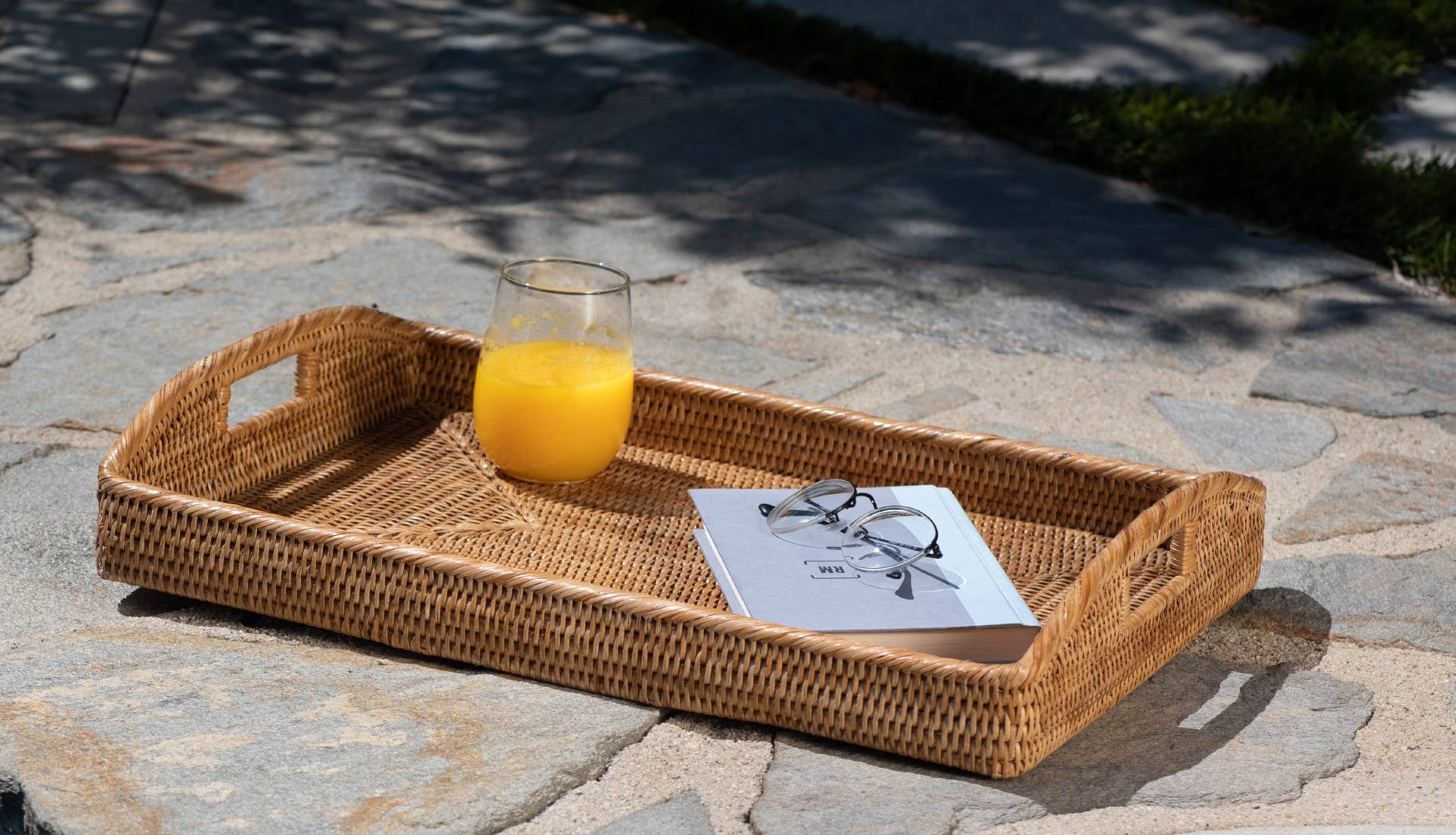 Artifacts Trading Company - Wholesale Serving Tray - Rectangular Rattan Serving Tray – High Handles5