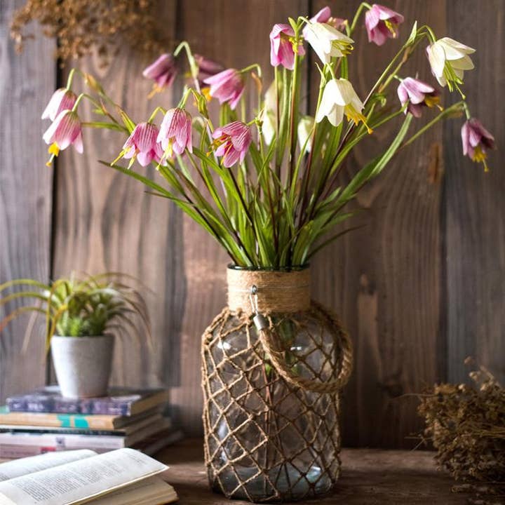 Rustic Reach - Wholesale Artificial Flowers - Silk Fritillaries Lily Flower Stem in Pink or Purple 26" Tal
