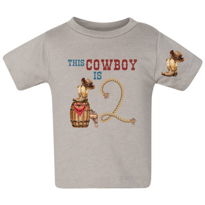 Western Cowboy Toddler Boys Birthday Tee T Shirt for wholesale by May & Gray