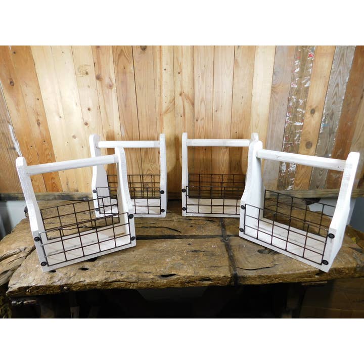 My Amigos Imports - Wholesale Magazine Rack - White Hill Magazine Holder-ER-Tray-WH-7Wx13Lx14H inch-White