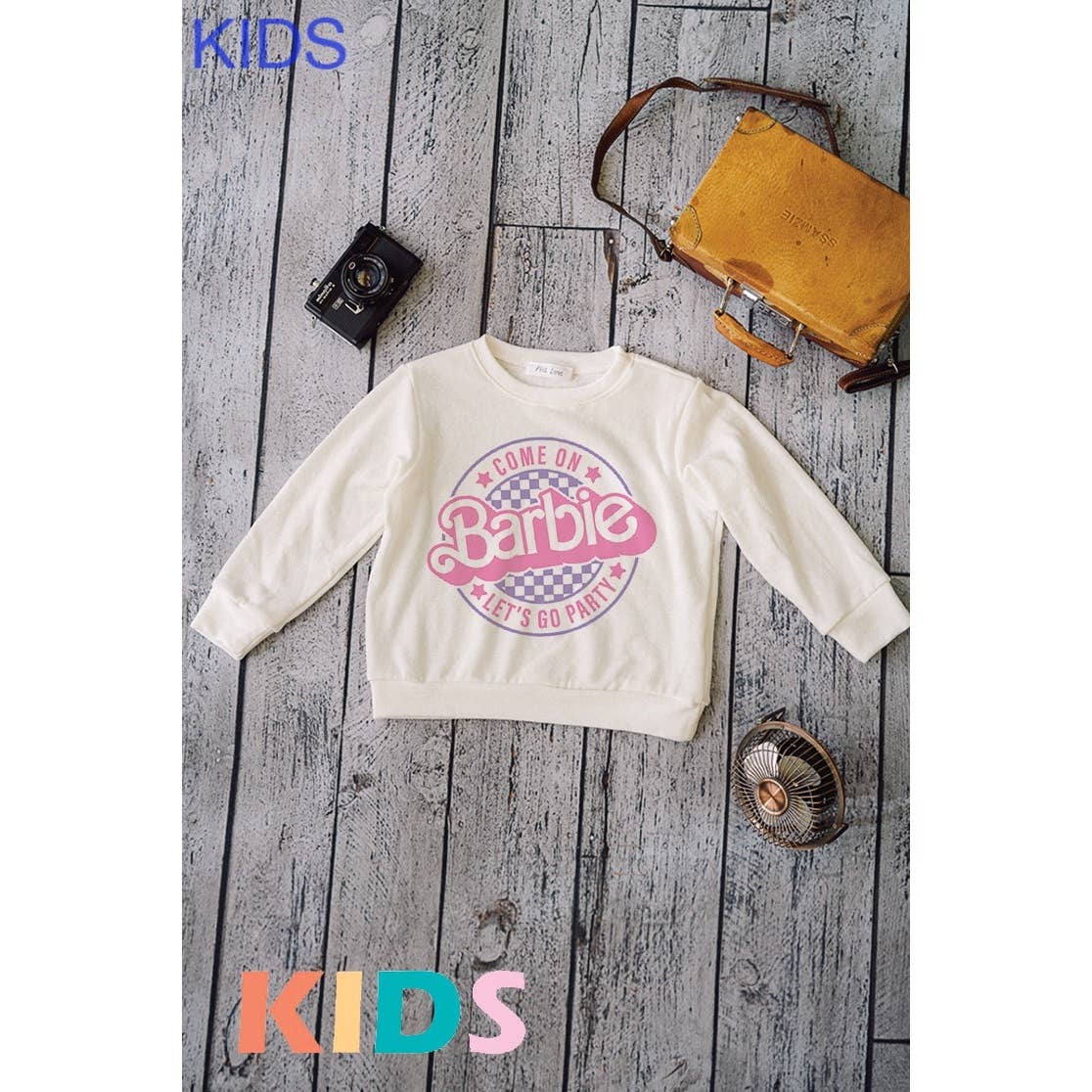 Phil Love – wholesale Screen-printed t-shirt – Kids – Kids Barbie print Soft long sleeve top9