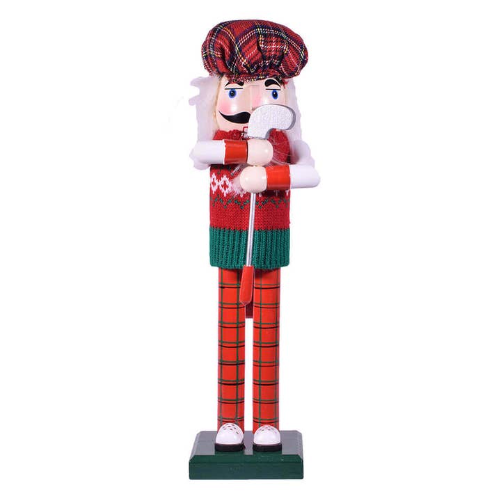 Trä jul nötknäppare golfspelare 37cm för wholesale av giftland