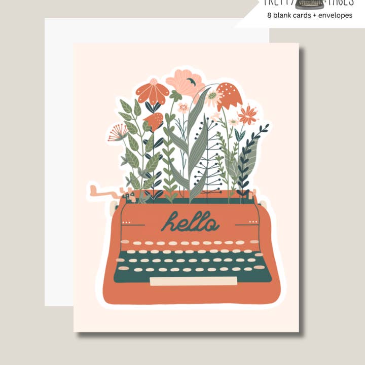 Typewriter Hello Blank Cards | Boxed Set for wholesale by Pretty Pages
