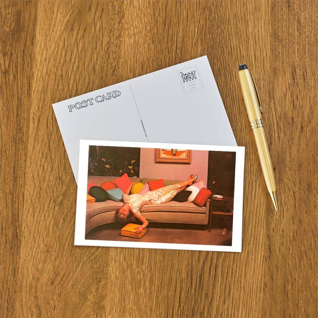 Found Image Press - Wholesale Postcard - Postcard NP-07 Woman Lounging on Couch, Retro1