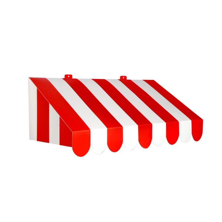 Beistle - Wholesale Wall Accent - 3-D Red & White Awning Wall Decoration, 24¾" x 8¾"