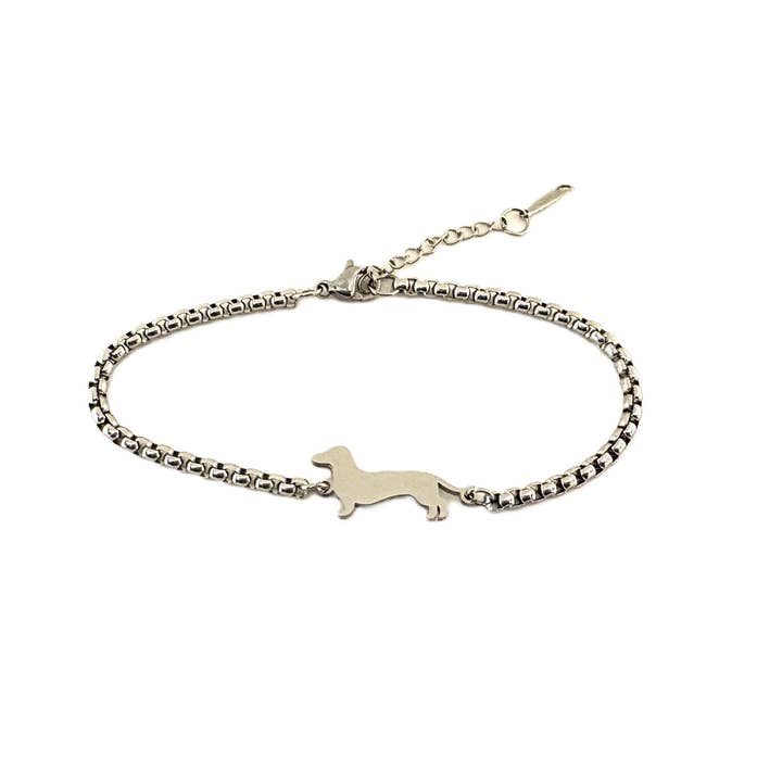 Dachshund Bracelet silver for wholesale by Chic Le Freak