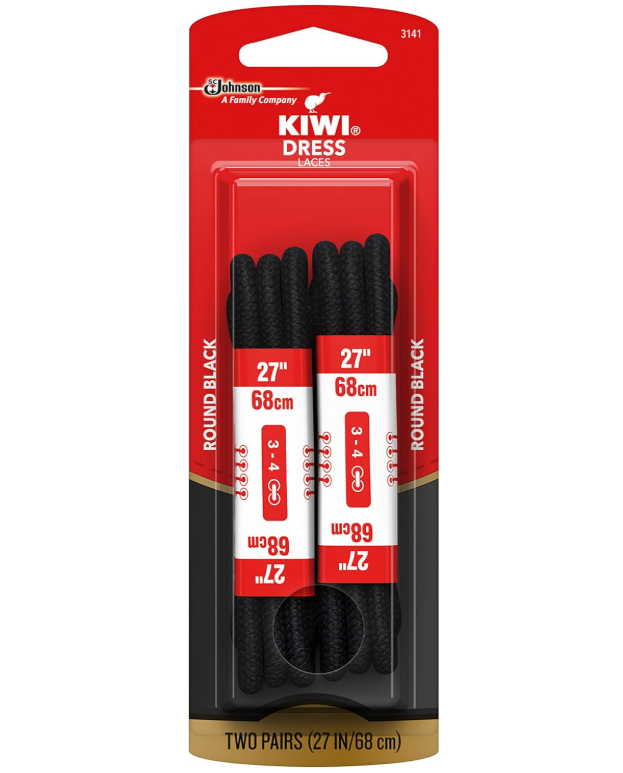 Innovarix - Wholesale Shoelaces - Unisex - KIWI Waxed Black Round Shoe Laces 2 Pairs - 27''1