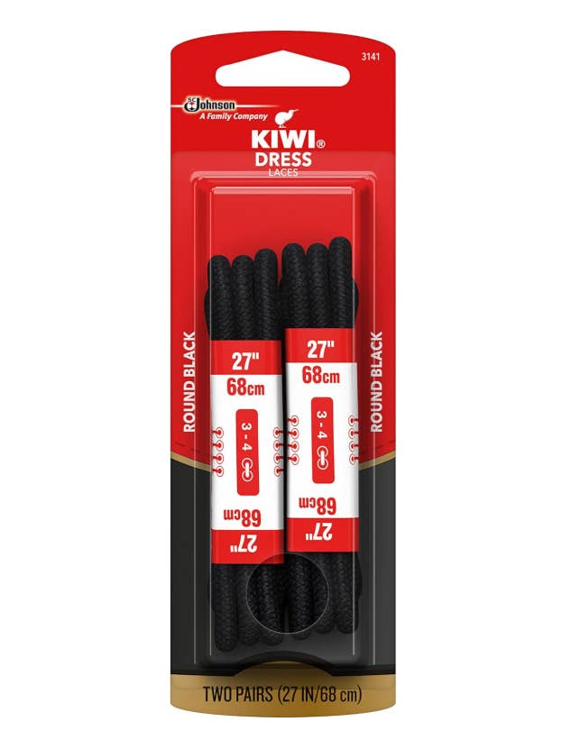 Innovarix - Wholesale Shoelaces – Unisex - KIWI Waxed Black Round Shoe Laces 2 Pairs - 27''1