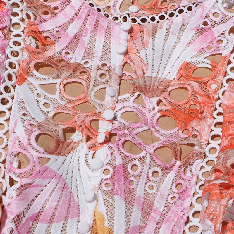 Productseeker – Vestido - Mulher por atacado – Vestido midi elegante sem mangas em renda bordada com flores8