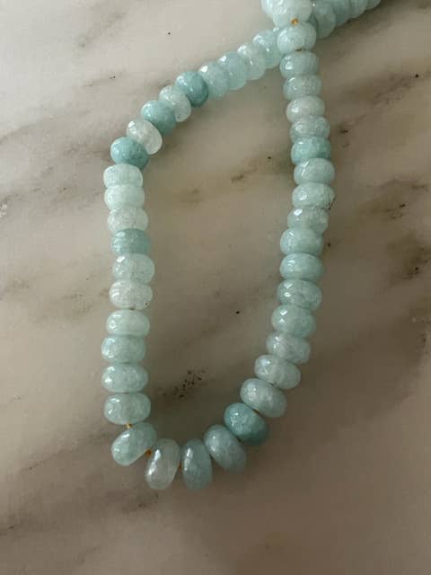 Sonya Renee Jewelry - Wholesale Beaded/Pearl Necklace - Candice Necklace - faceted and smooth gemstone roundels35