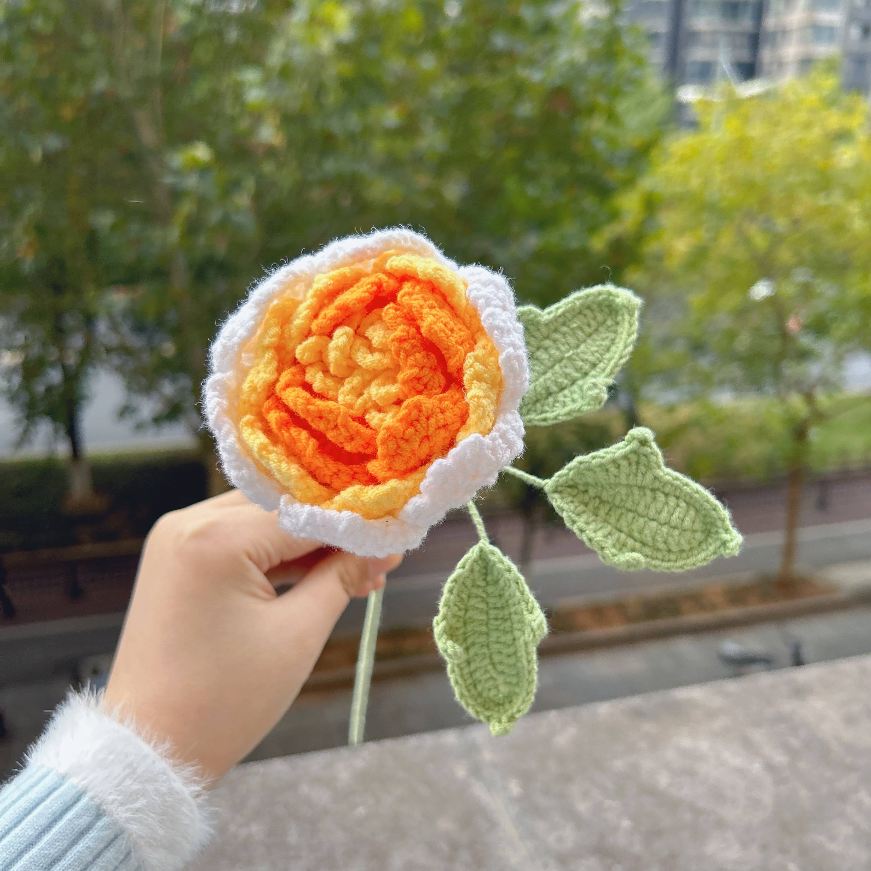 Lilyrosy（Duty free) – Engroshandel Kunstige blomster – Lilyrosy hæklede pæonblomster, håndlavede gaver10