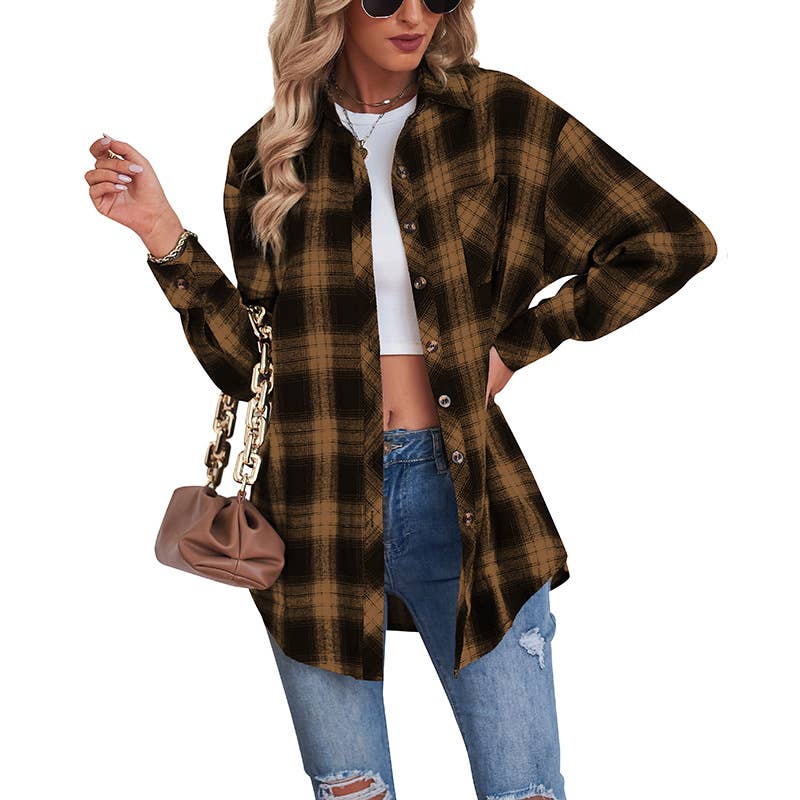 Wholesalesir - Wholesale Shirt - Women's - Casual Loose Checkered Shirt2