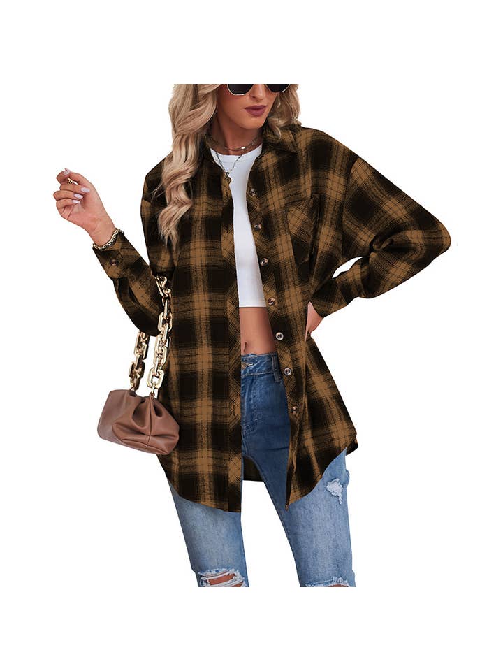 Wholesalesir - Wholesale Shirt - Women's - Casual Loose Checkered Shirt5