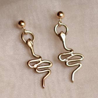 Mini Slither Studs, Guldfyllning och Brons, Ormörhängen för wholesale av Cire’ Alexandria