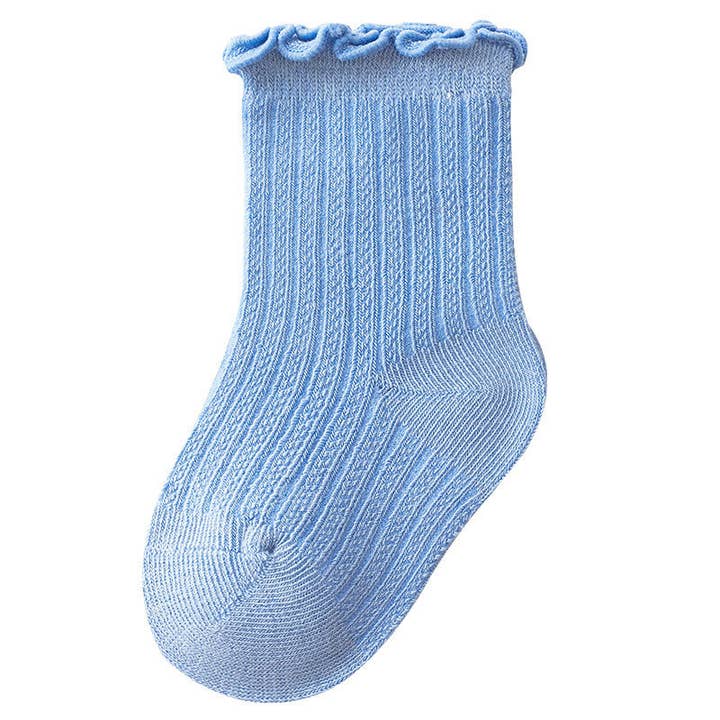 MyKids-USA® - Wholesale Socks - Kids & Baby - Baby Solid Color Mesh Breathable Ruffle Design Socks
