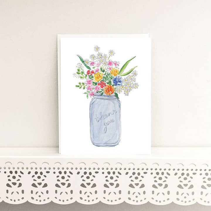 Almeida Illustrations - Wholesale Thank You Card - Wild Flower Thank You Card3