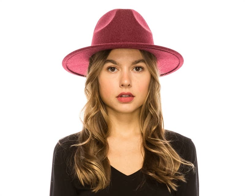 DNMC – wholesale Fedora – Women’s – Marled Vegan Felt Fedora Hat - 7 Colors!8