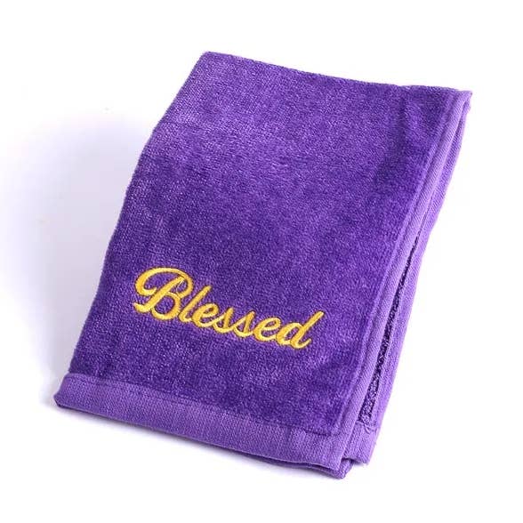 Pastor Towel - Blessed - Purple - Cotton for wholesale by Swanson Christian Products