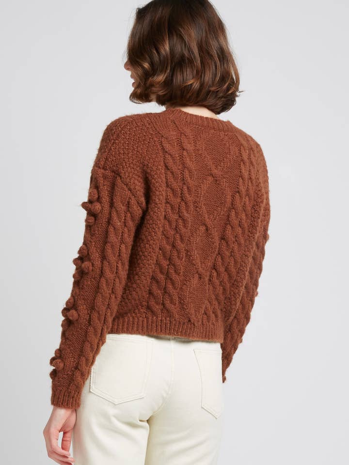 Andy & Lucy - Wholesale Knitted jumper – Women′s - PINOCCHIO - Mohair braided and ball sweater10