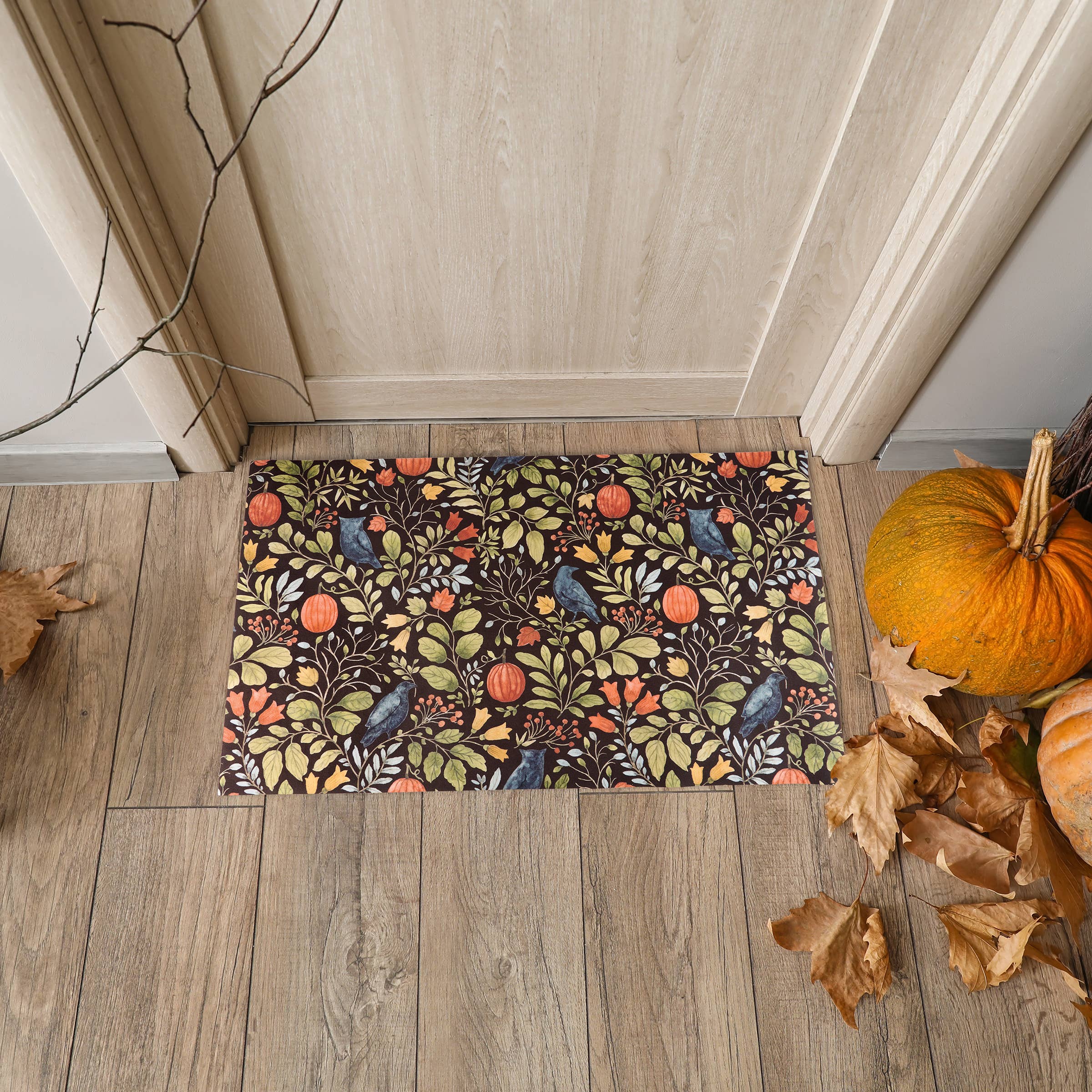 Primitives by Kathy - Wholesale Floor Mat - Floral Halloween Rug3