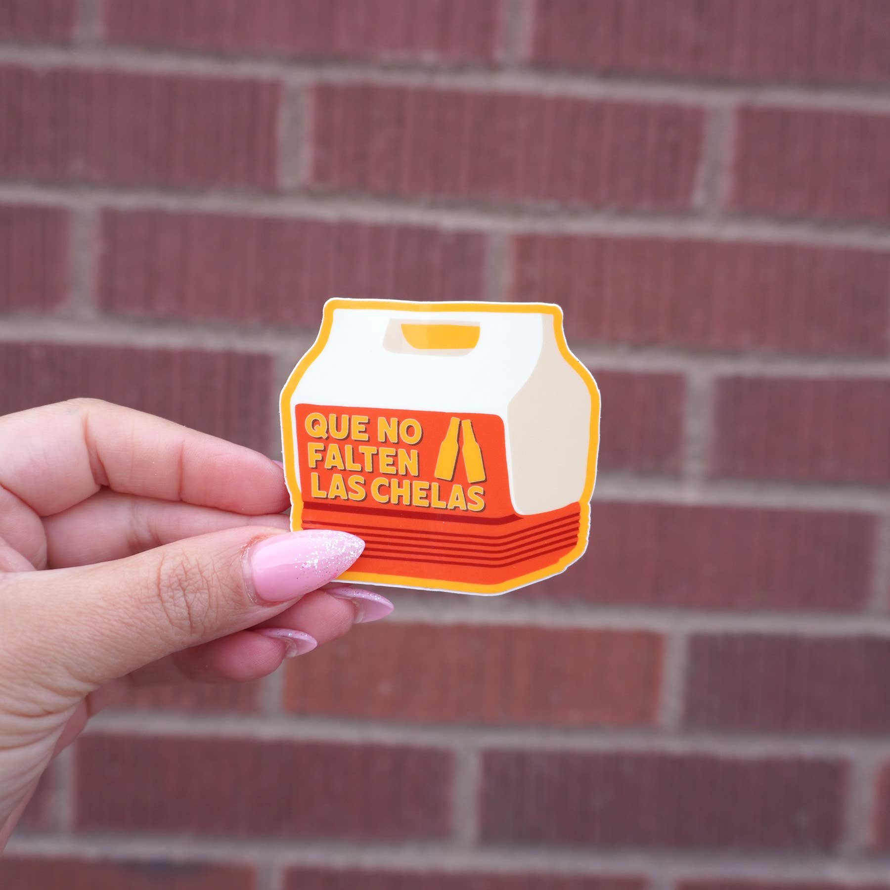 Erica Alfaro Designs - Wholesale Sticker - Que No Falten Las Chelas Retro Cooler Vinyl Sticker2