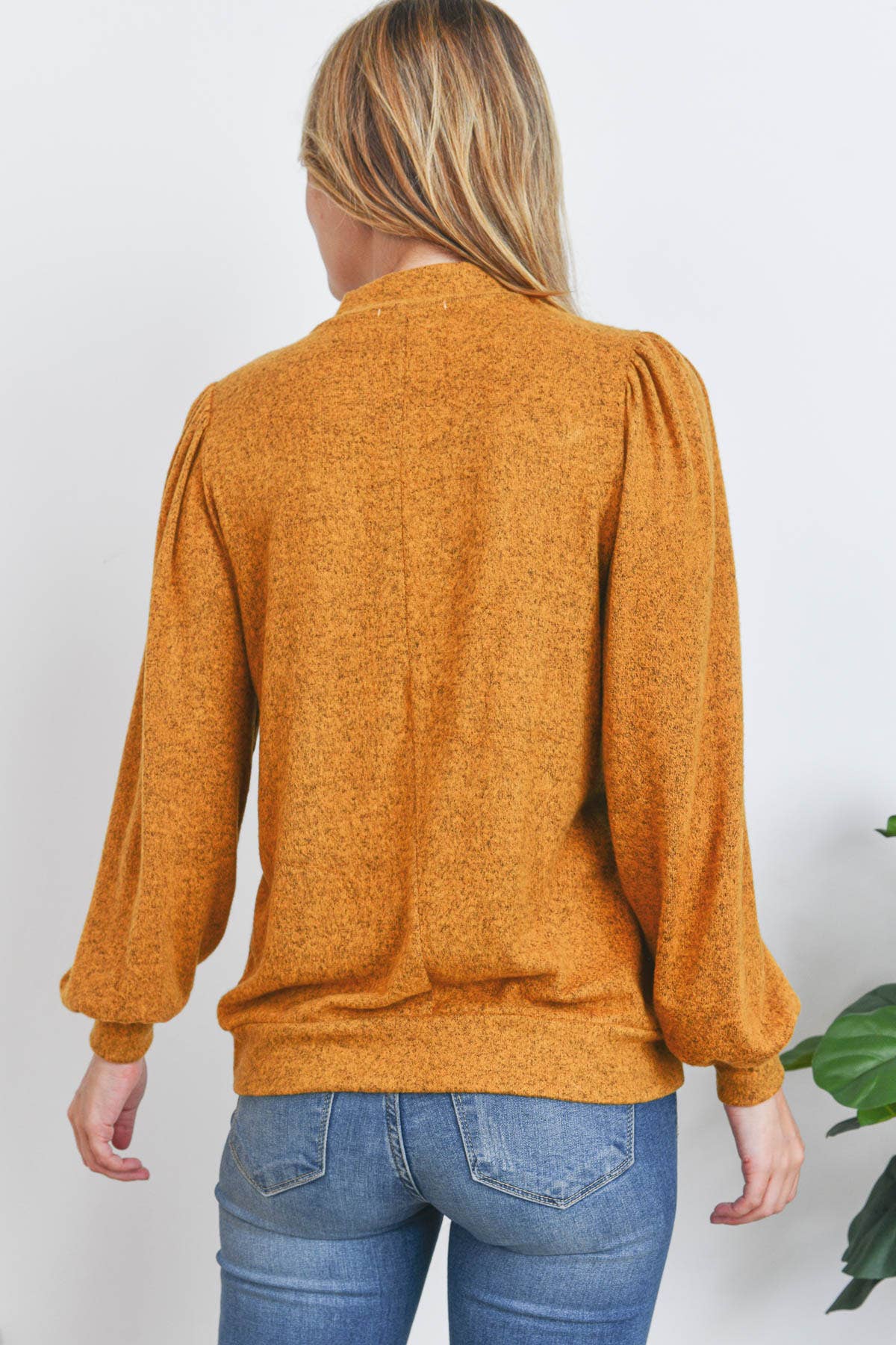 You & Me - Vente Haut en maille – femme - VENTE ! ! ! PPT21143 - HAUT À MANCHES BOUFFANTES À COL ROND - ANTHRACITE23