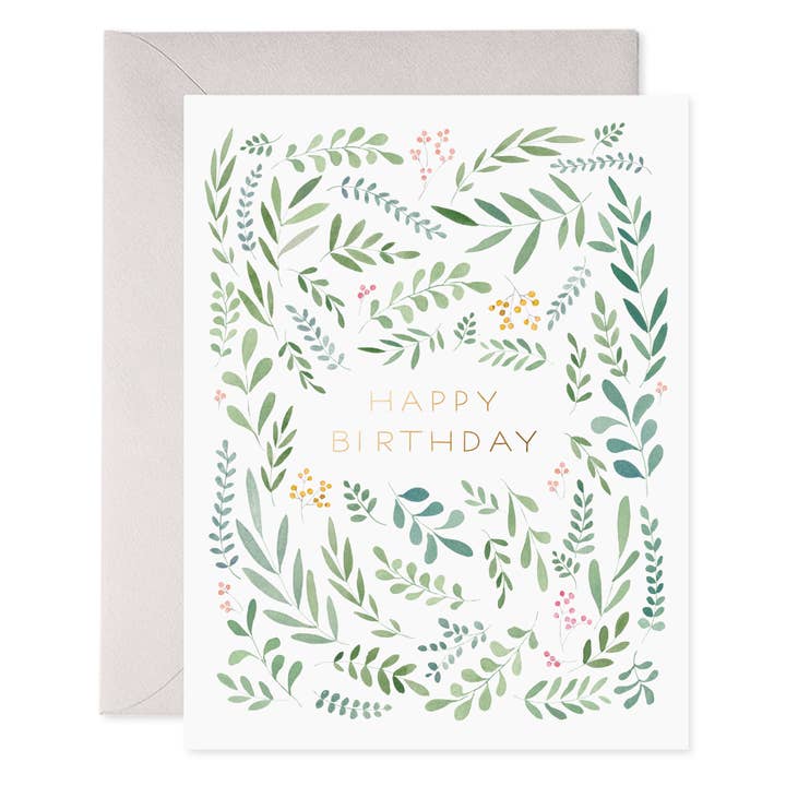 Pretty Leaves | Floral Birthday Greeting Card and other Purchase Wholesale caren. Free Returns & Net 60 Terms on Faire trending on Faire.