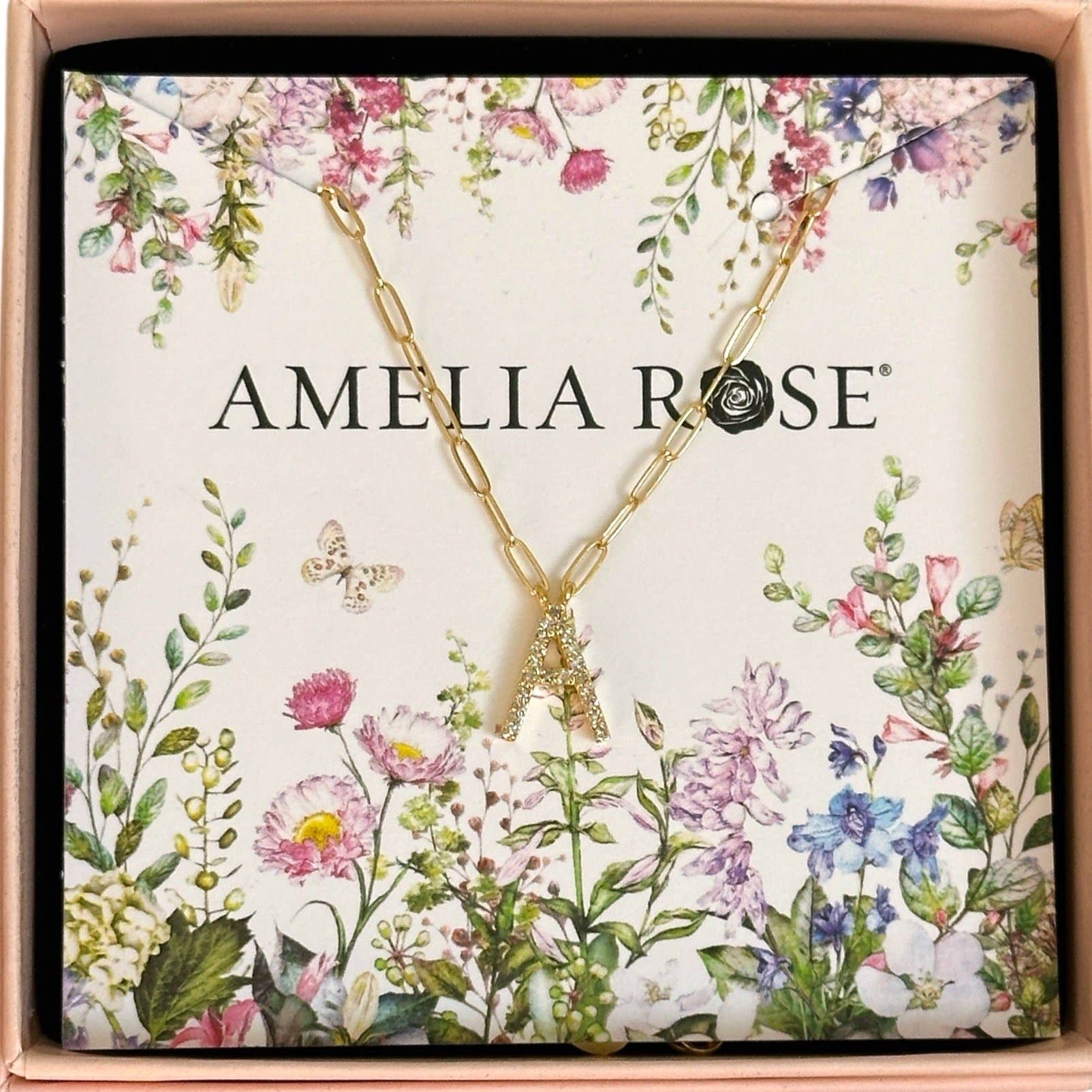 Amelia Rose Jewelry - Wholesale Pendant/Charm Necklace - Grand Diamond Initial Necklaces-All Letters Gold7