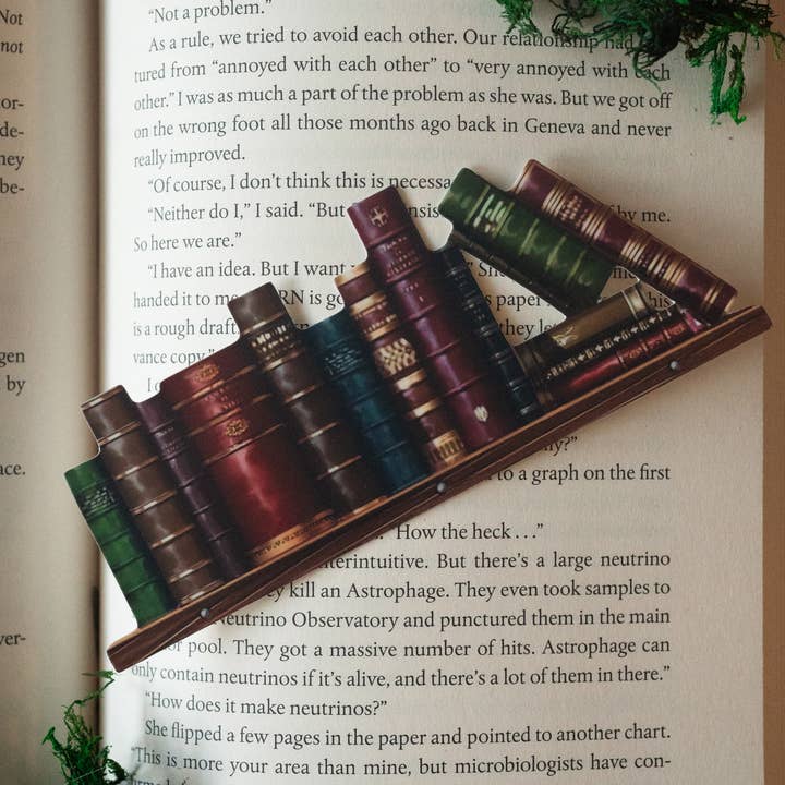 The Bookish Atelier - Wholesale Bookmark - The Timeless Tomes Bookshelf Bookmark1
