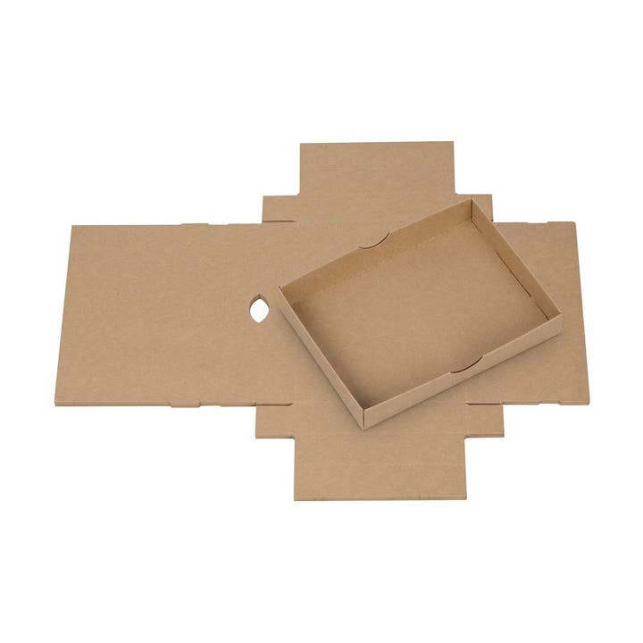 Natürlich verpacken – Großhandel Geschenkboxen – Faltschachtel 11,5 x 15,5 x 2,5 cm, Braun, Schwarz, Weiß, mit Deckel - 10er Set