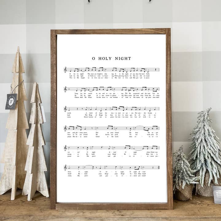 Lily and Sparrow - Wholesale Sign - O Holy Night Hymn | Christmas Wall Decor, Made in the USA0
