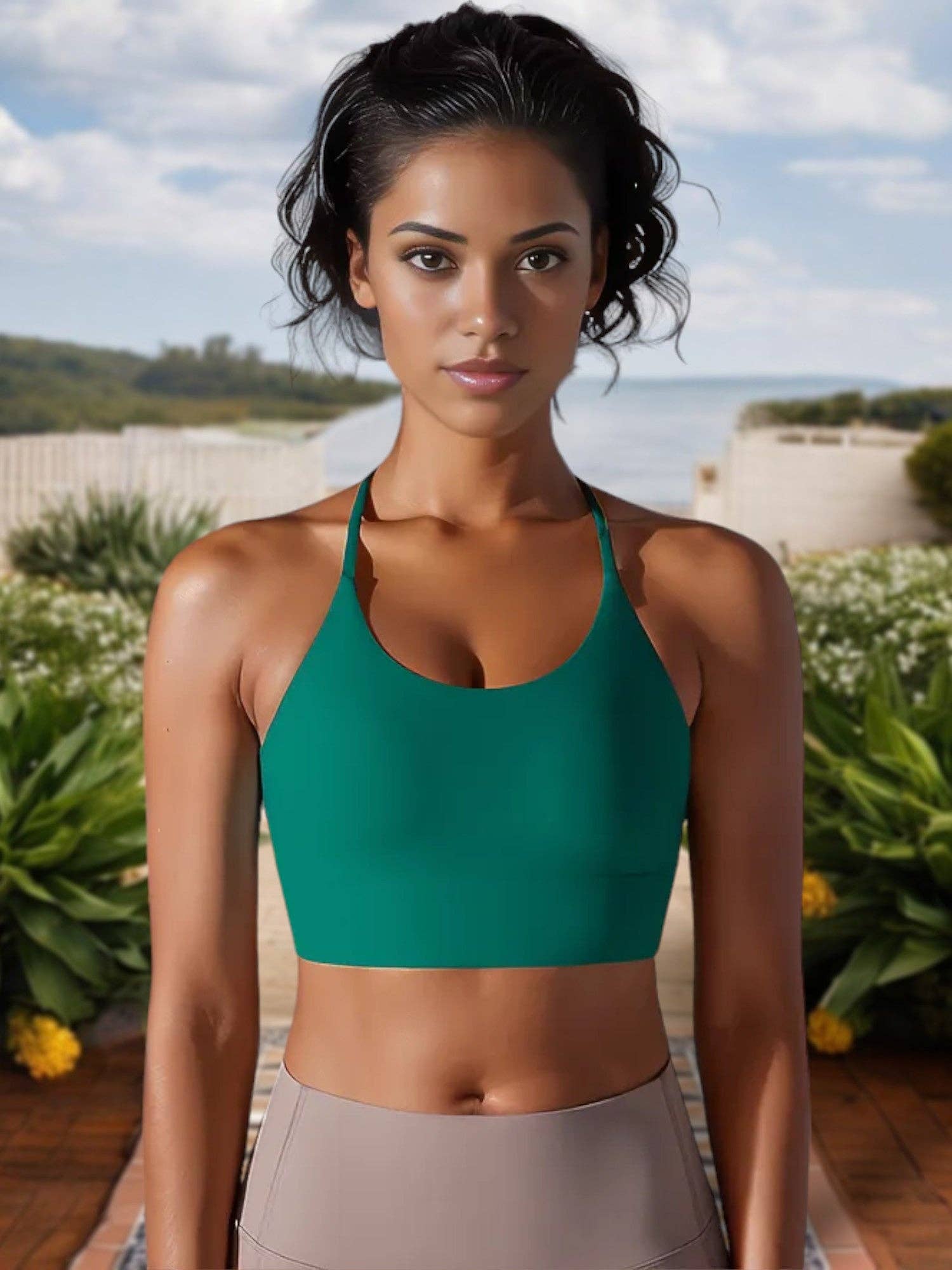 Active by Anna-Kaci – wholesale Sports bra – Women's – Strappy Back Sports Bra with Scoop Neckline8