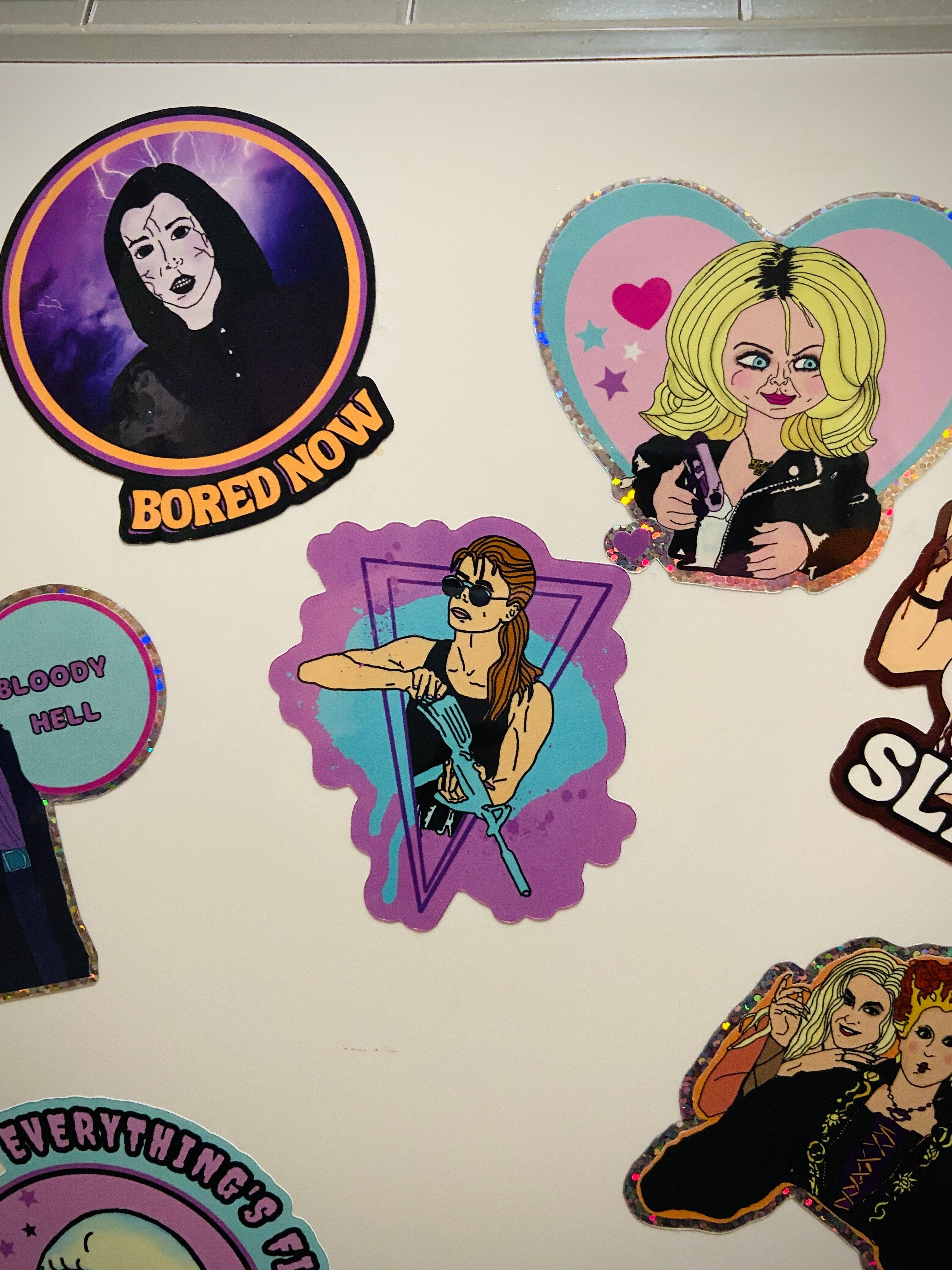 Haunted Fembot - Wholesale Sticker - Dark Willow "Bored Now" Water Bottle Sticker3