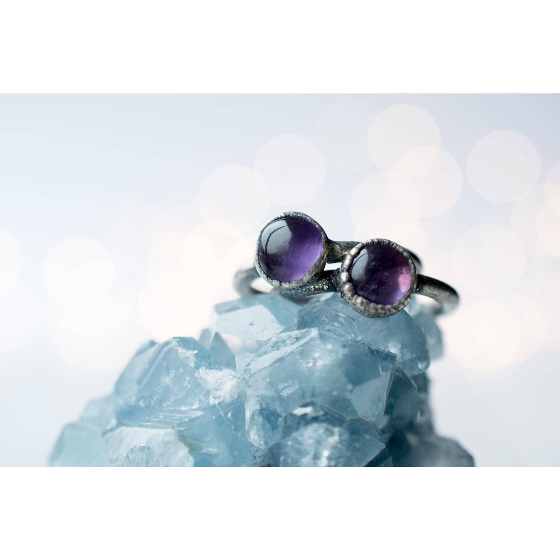 HAWKHOUSE - Wholesale Single Stone/Solitaire Ring - Plated Amethyst statement ring | Amethyst orb ring2