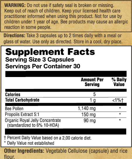 Zand - Wholesale Oral Supplement/Vitamin - Bee Complete | Pollen, Royal Jelly & Propolis3