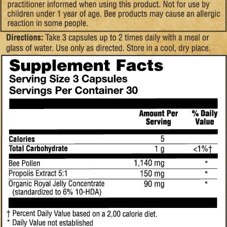 Zand - Wholesale Oral Supplement/Vitamin - Bee Complete | Pollen, Royal Jelly & Propolis3