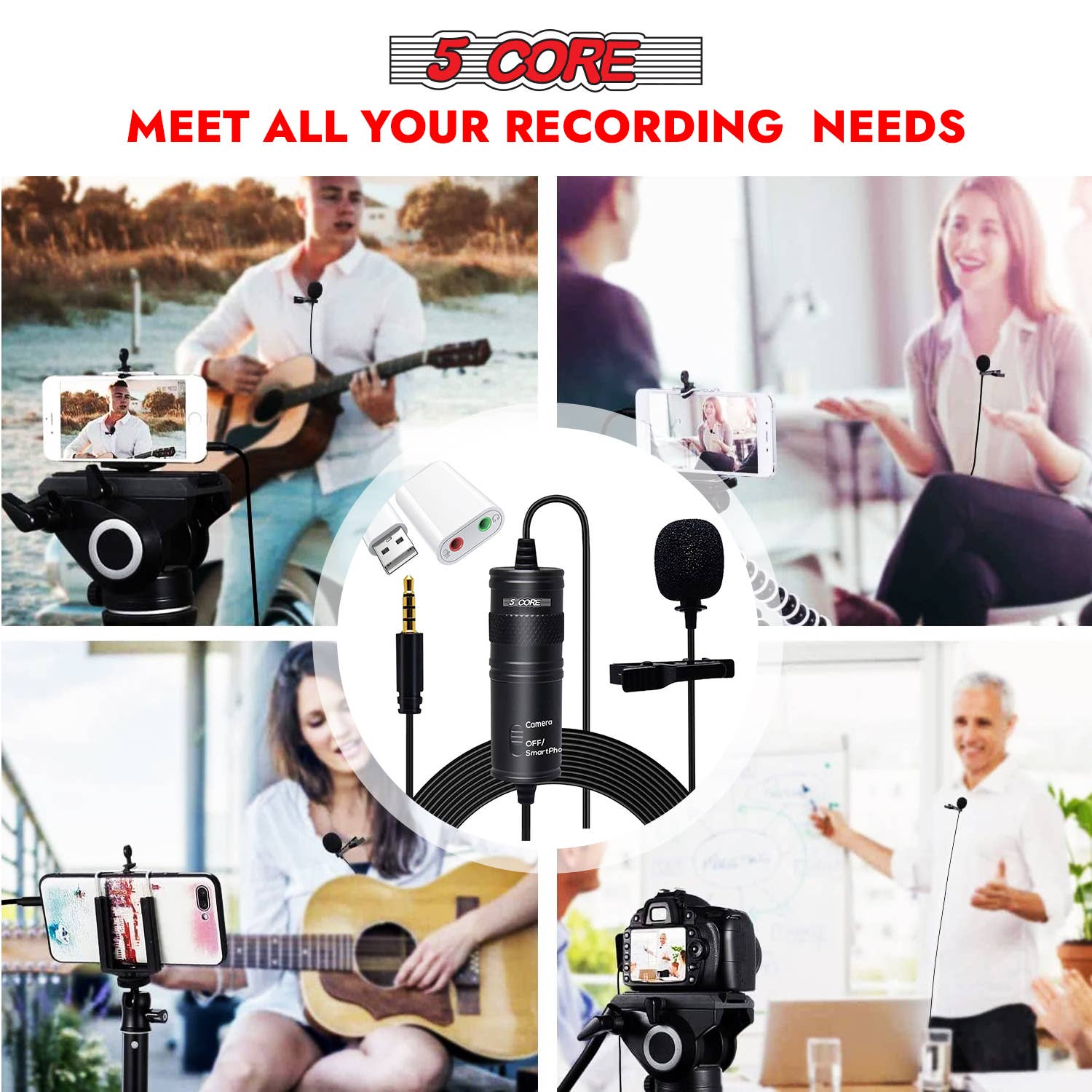 K Cube Inc - Wholesale Musical Instrument - 5 Core Lavalier Microphone Clip On Mic Lav Lapel Microfono7