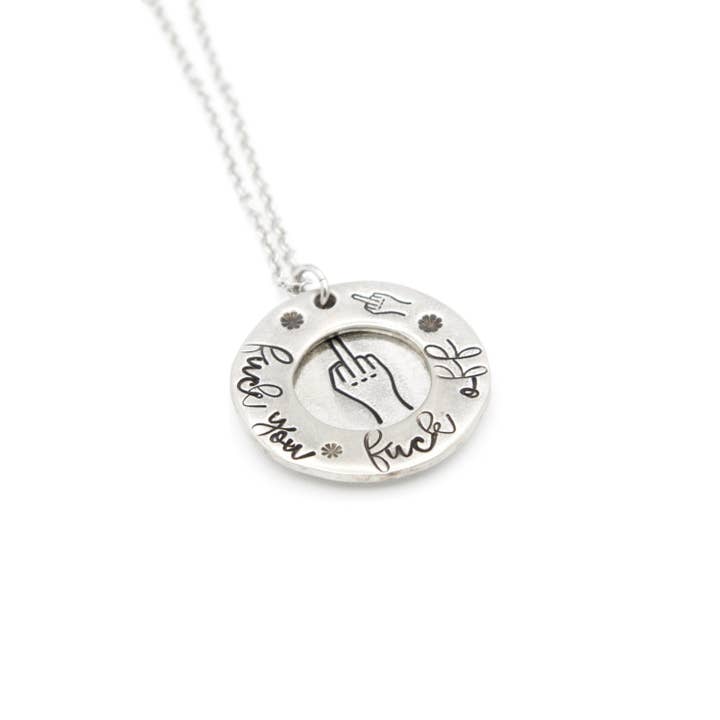 Fuck Off Necklace, Swear Word Gifts, Sassy Gifts, Coworker Leaving Gift for Women, Funny Gifts for Best Friends, Minimalist Jewelry for wholesale by Stamp and Stampbility