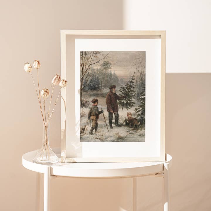 Sugar & Canvas - Wholesale Art Print - Vintage Winter Snow Landscape Christmas Art Print VP1787