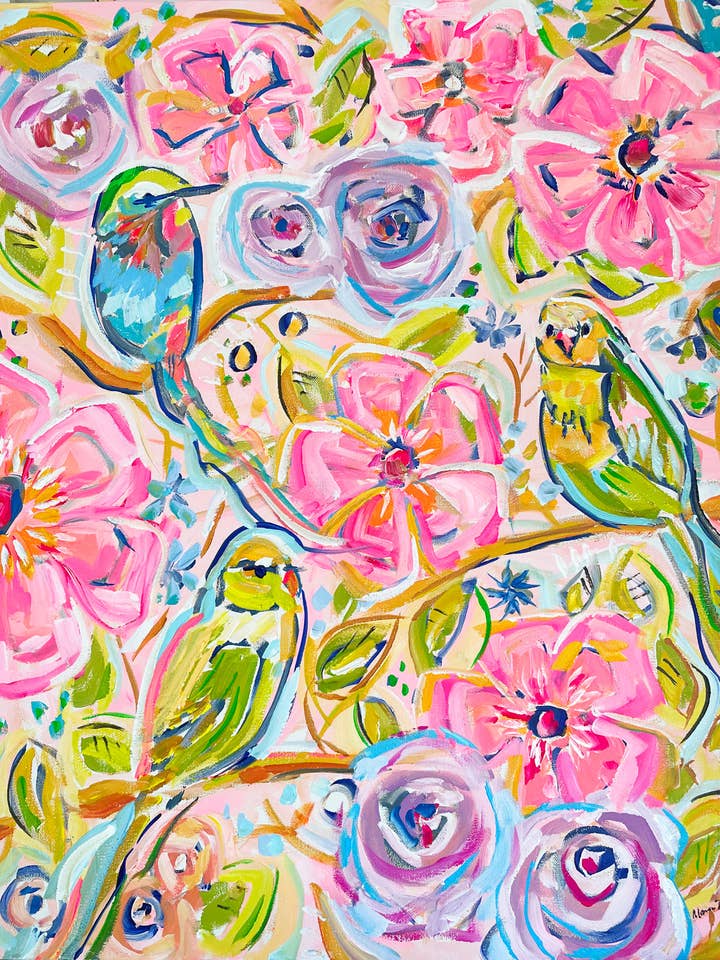 Vogelafdruk op papier, „Waar de vogels gelukkig zijn” voor wholesale door Maren Devine Art