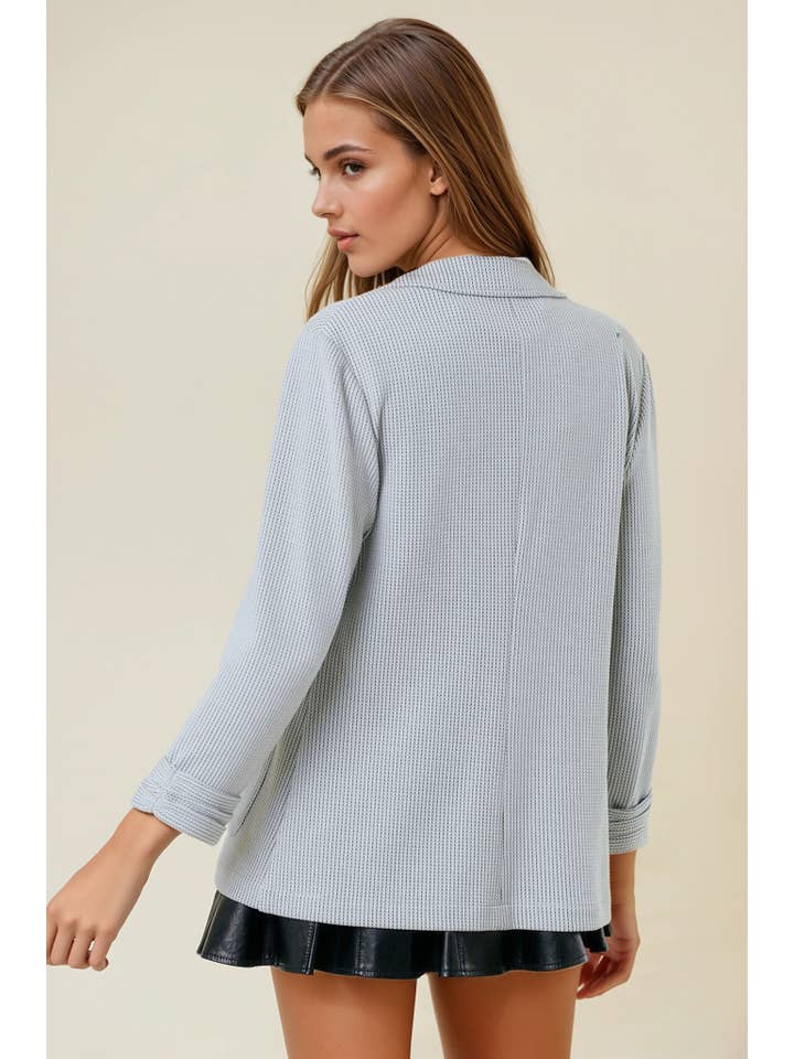 Doe and Rae - Wholesale Blazer - Women's - Shirred Sleeve Textured Blazer - 10150J3