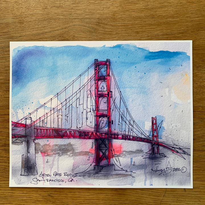 Graffiti Golden Gate Bridge Print for wholesale by New Skool