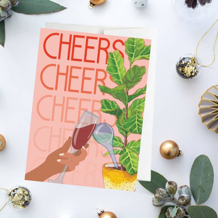 CHEERS Plant Holiday Greeting Card for wholesale by Plant Posse