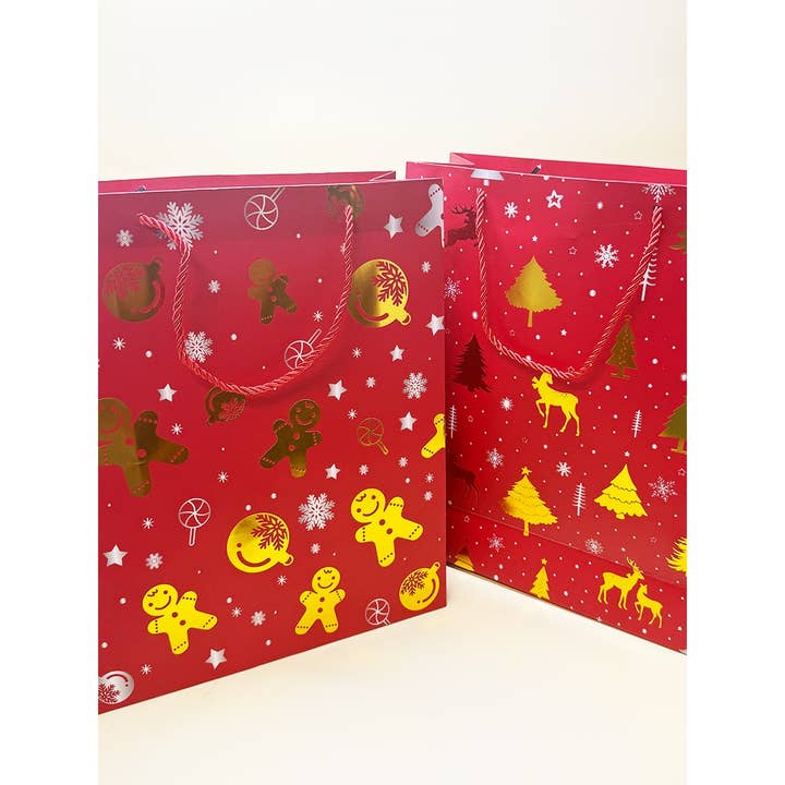 Christmas Foil Print Design Gift Bag for wholesale by Funteze