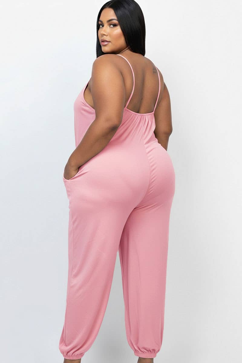 CAPELLA APPAREL - Wholesale Jumpsuit - Women's - Plus Size Sleeveless Jogger Jumpsuit12