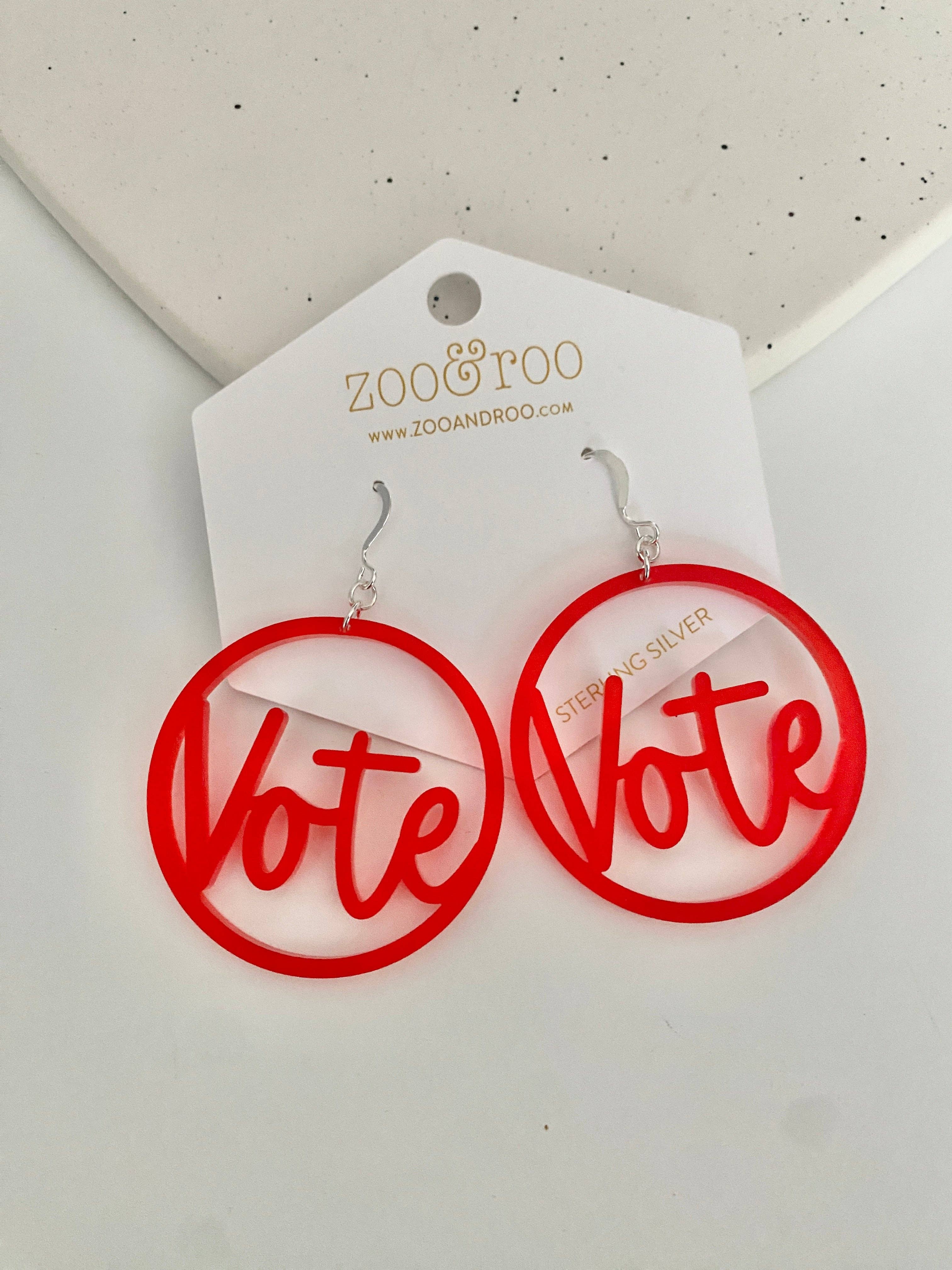 zoo&roo - Wholesale Dangle Earrings - VOTE Acrylic Earrings | Handmade Patriotic Jewelry14
