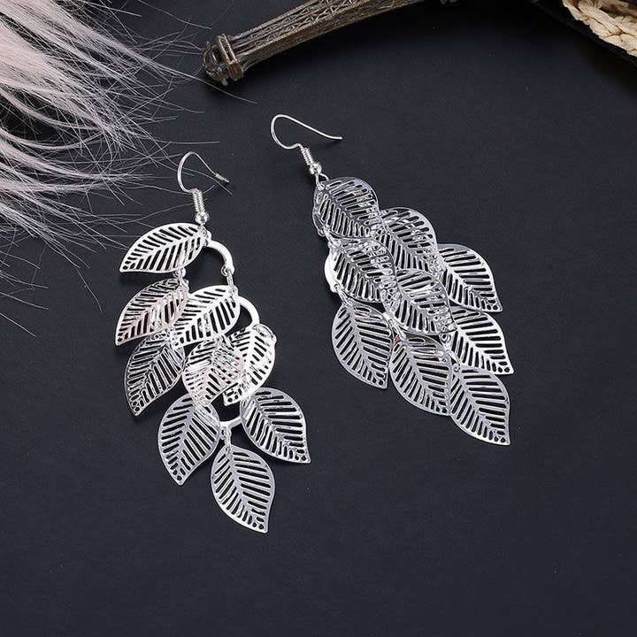 MoodGold - Wholesale Dangle Earrings - Fashion Simple Cutout Leaves Earrings6