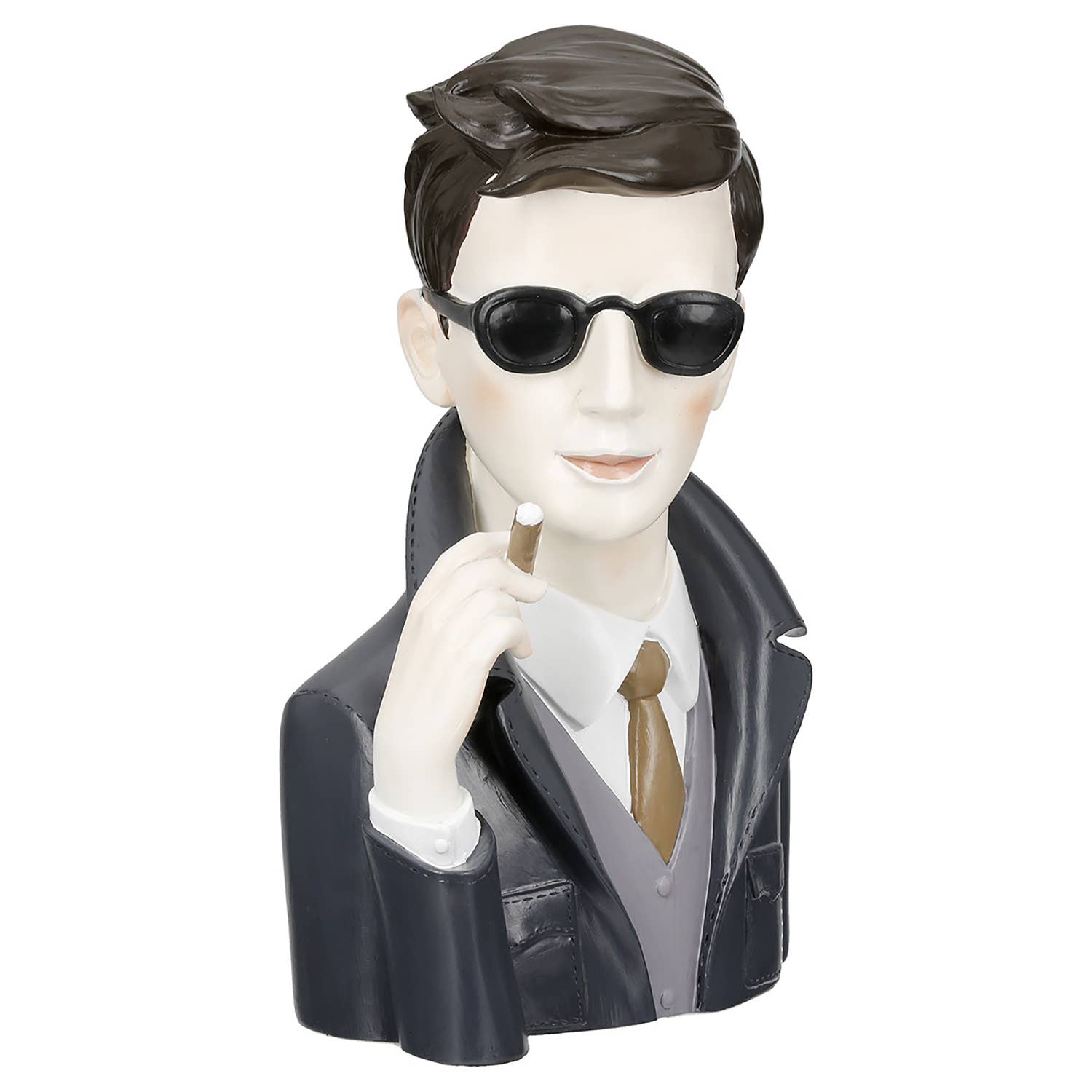 grey black Gentleman man figure with cigar, h.25 cm for wholesale on Faire4