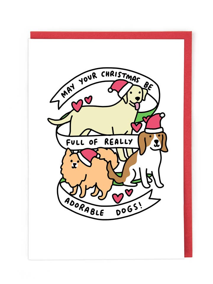 Yndig hunde julekort for engroshandel hos Cath Tate Cards